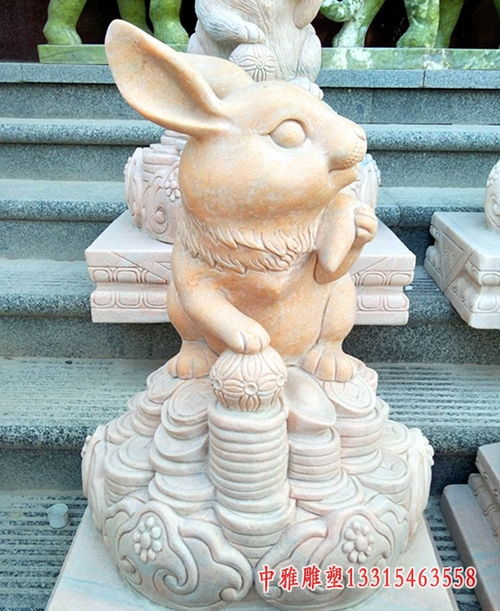 兔子石雕守门 赣州专业花岗岩雕塑定制厂家，打造精美装饰摆件